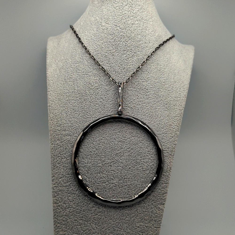 Statement Piece Ebonized Large Hoop Necklace